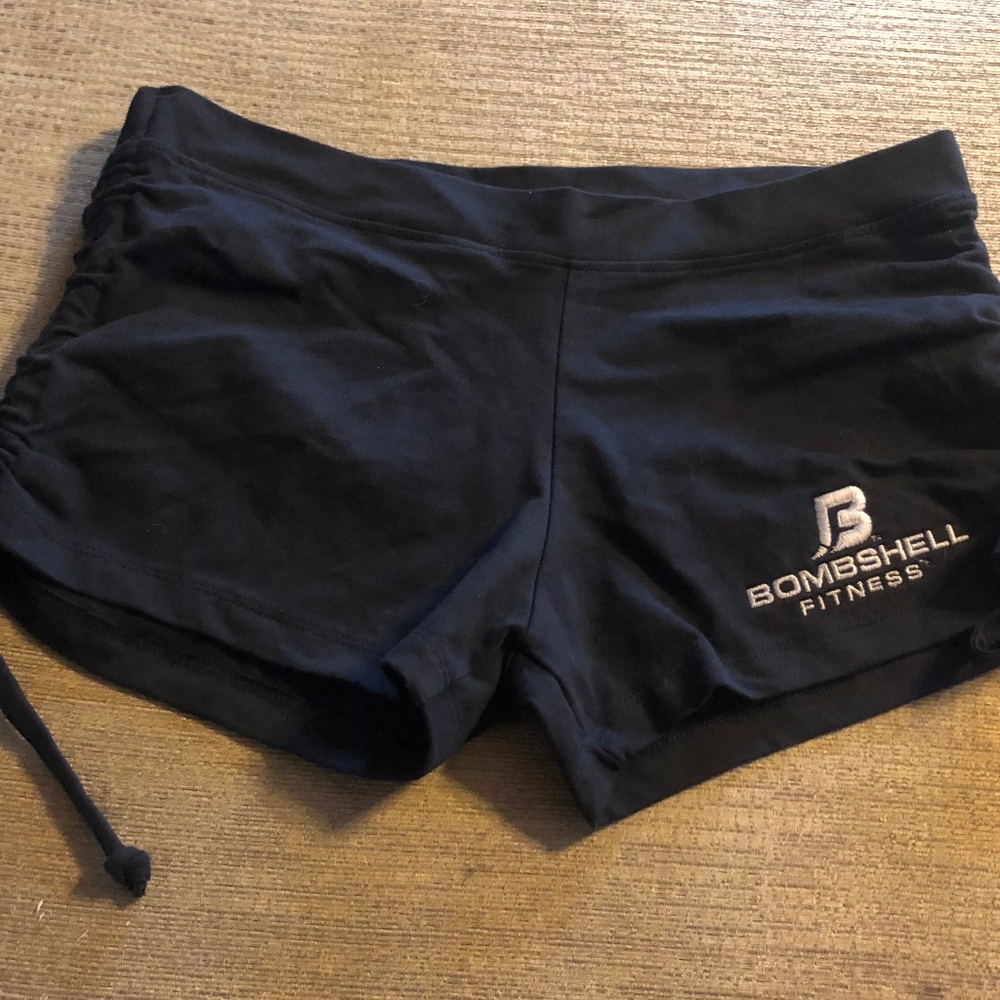 Bombshell Fitness Athletic Shorts Black Large LG